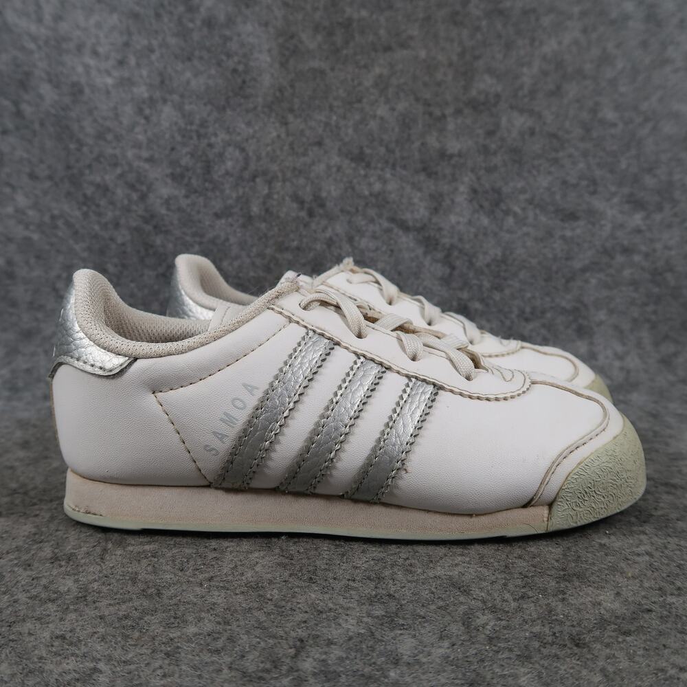 Adidas Shoes Toddler Kids 10K Sneaker Samoa Trainer Lifestyle Lace Up White Gray